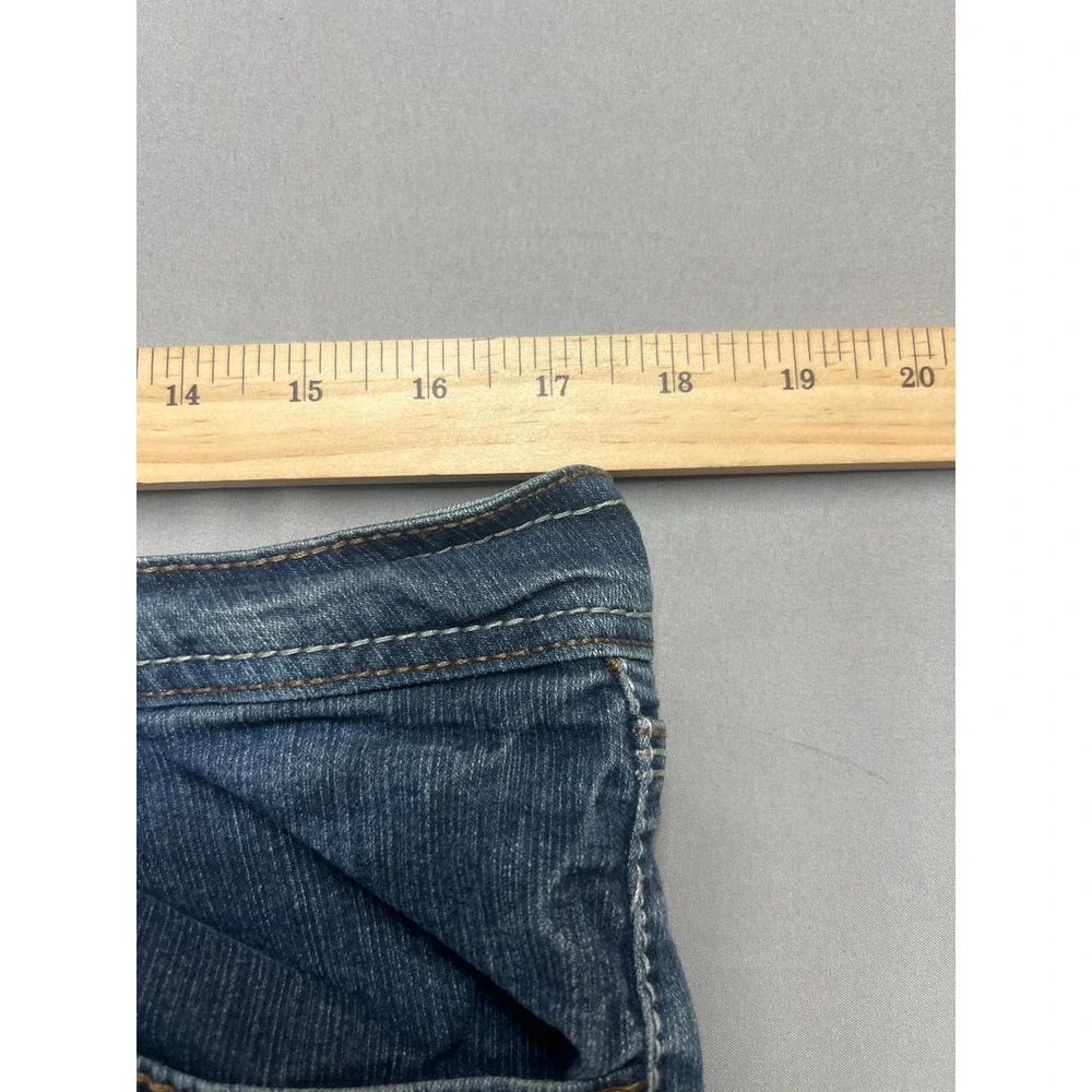 H2J by Hydraulic Denim Shorts Dark Wash Thick Stitch Y2K Low Rise Size 15/16